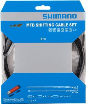 Shimano MTB gear cable set rear only Polymer coated stainless steel inner - PU material is hard wearing yet offers great grip for bare skin or gloves